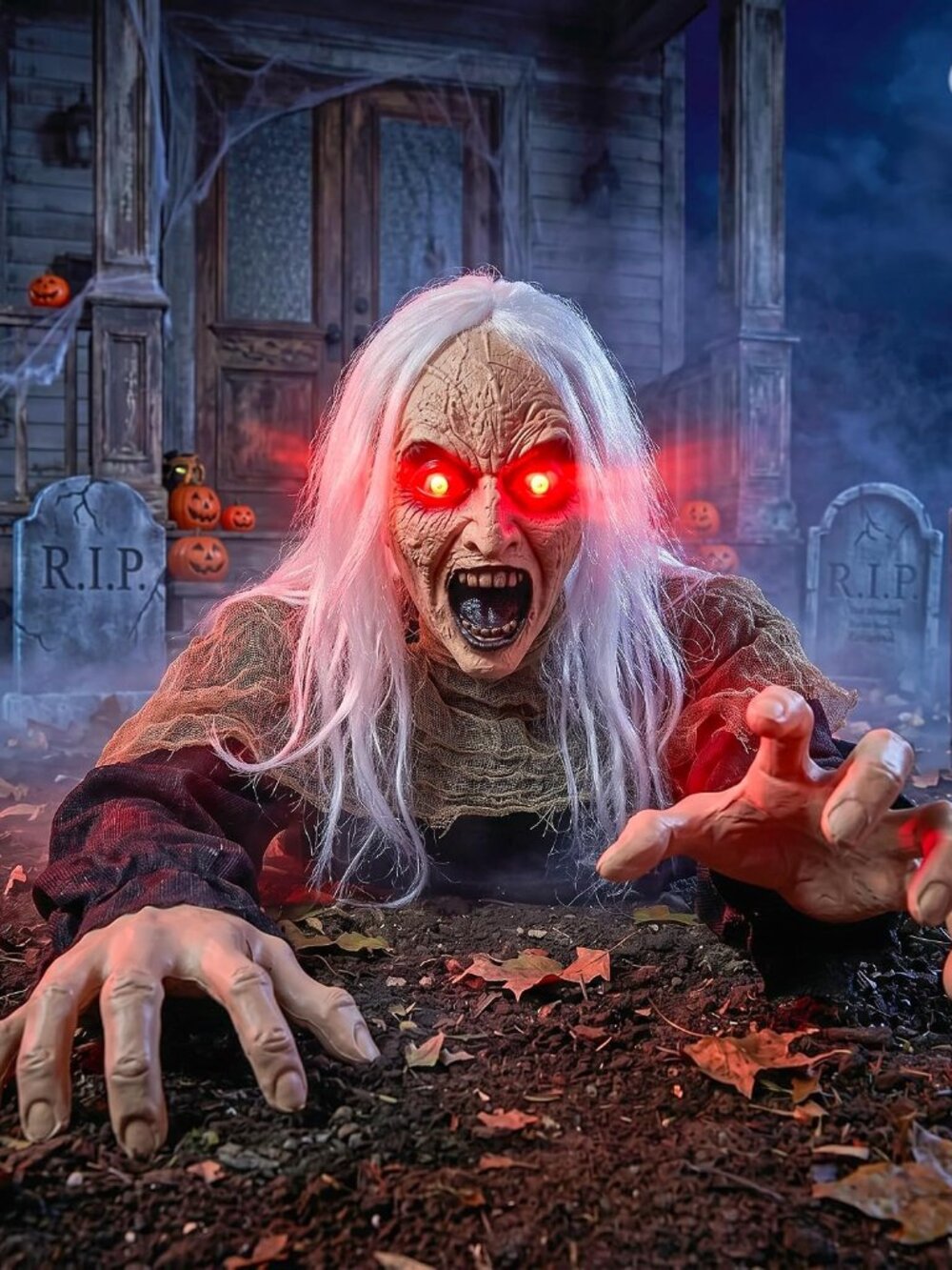 Halloween Decorations Outdoor, Sound Activated Climbing Zombie Groundbreaker wit